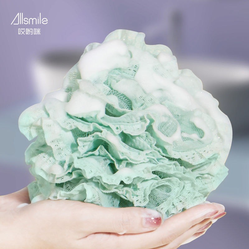 Allsmile沐浴球洗澡浴花大號不散高檔女泡澡球泡泡搓澡網洗浴用品