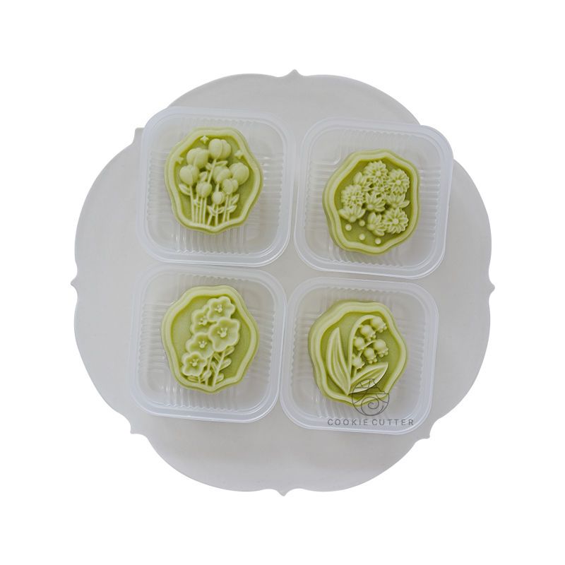 青团月饼模具家用绿豆糕模铃兰花郁金香模具紫薯山药糕立体手压式 图片 5