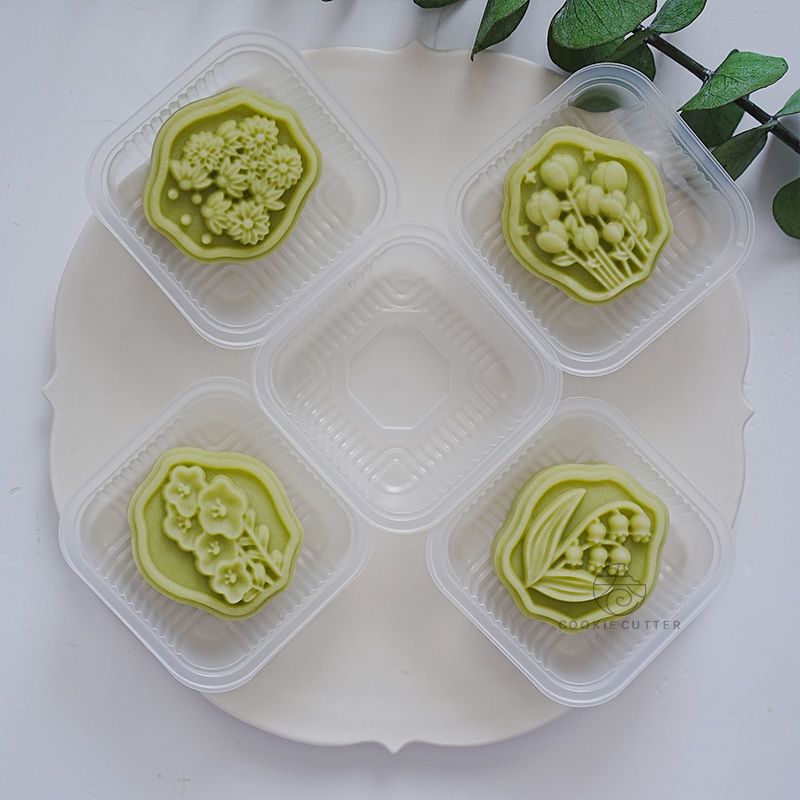 青团月饼模具家用绿豆糕模铃兰花郁金香模具紫薯山药糕立体手压式 图片 2