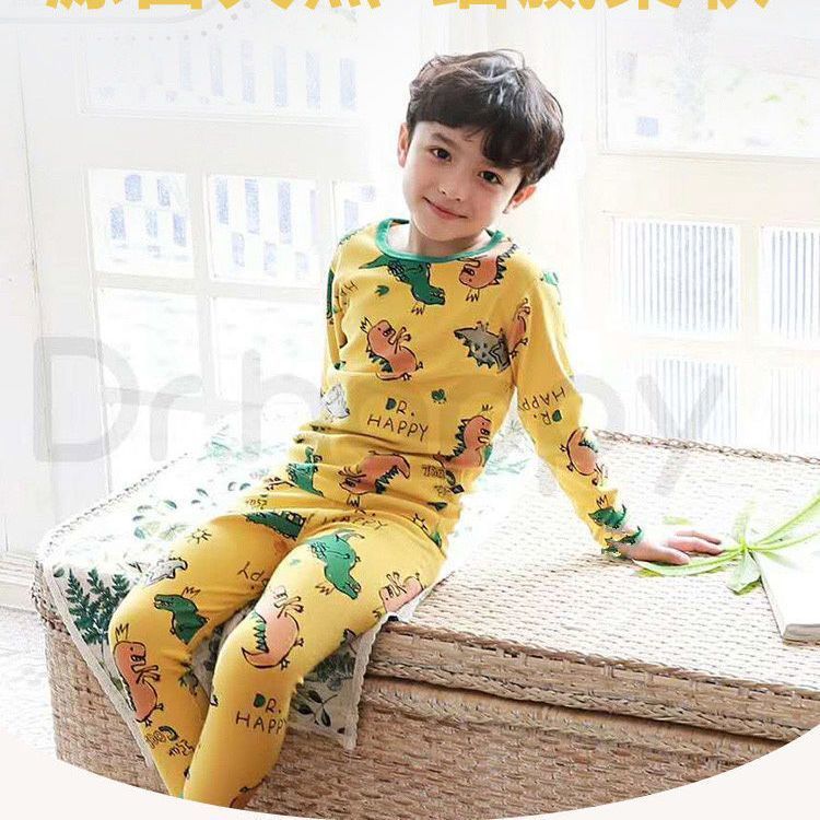 Children's clothing autumn clothes long johns boy excavator cartoon long-sleeved thermal underwear home clothes pajamas suit bottoming shirt new