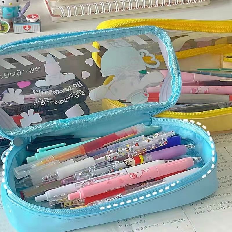 新款玉桂狗库洛米透明笔袋少女心网红韩版学生大容量铅笔盒文具袋