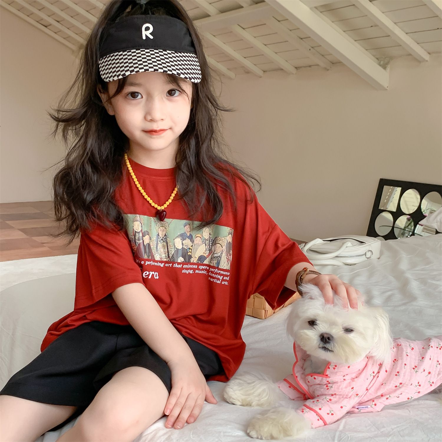 Children's Korean style foreign style T-shirt 2023 summer new girls' short-sleeved tops little girls loose bottoming shirt cotton T