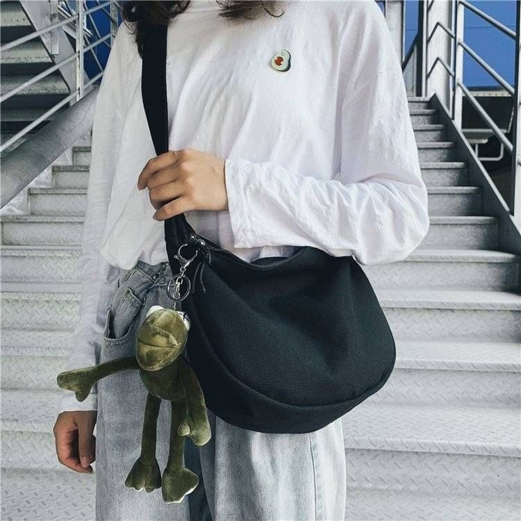 同款餃子包chic港風大容量日系小挎包女單肩ins斜跨帆布包