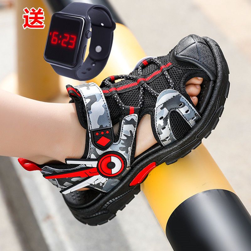 兒童鞋子男童涼鞋2022新款帥氣夏季男孩中大童沙灘鞋防滑包頭ABC