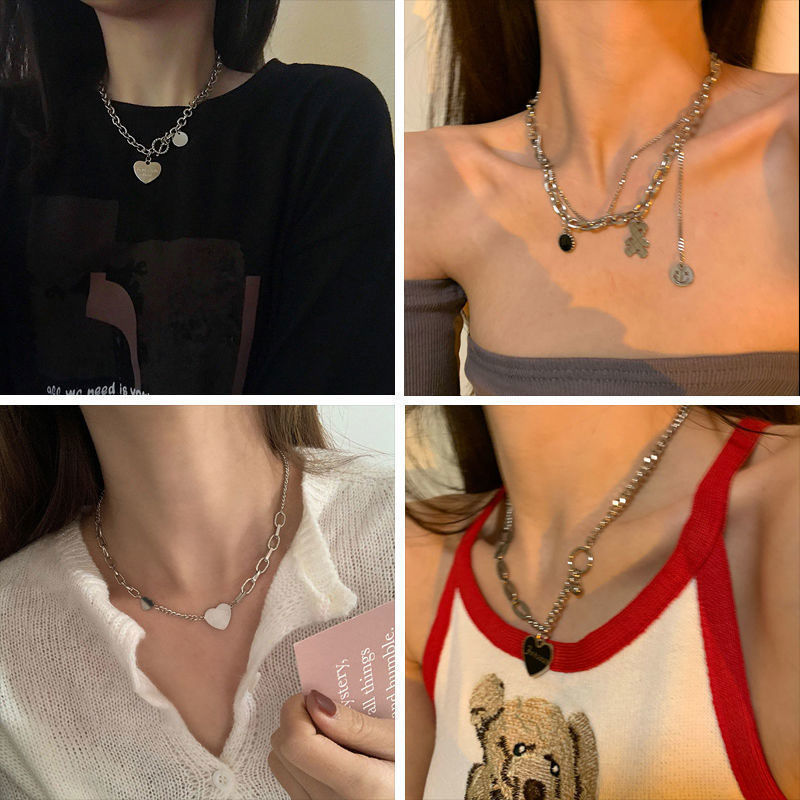 Super beautiful necklace for women, punk niche design, high-end clavicle chain, versatile sweater chain, long hip-hop necklace wholesale