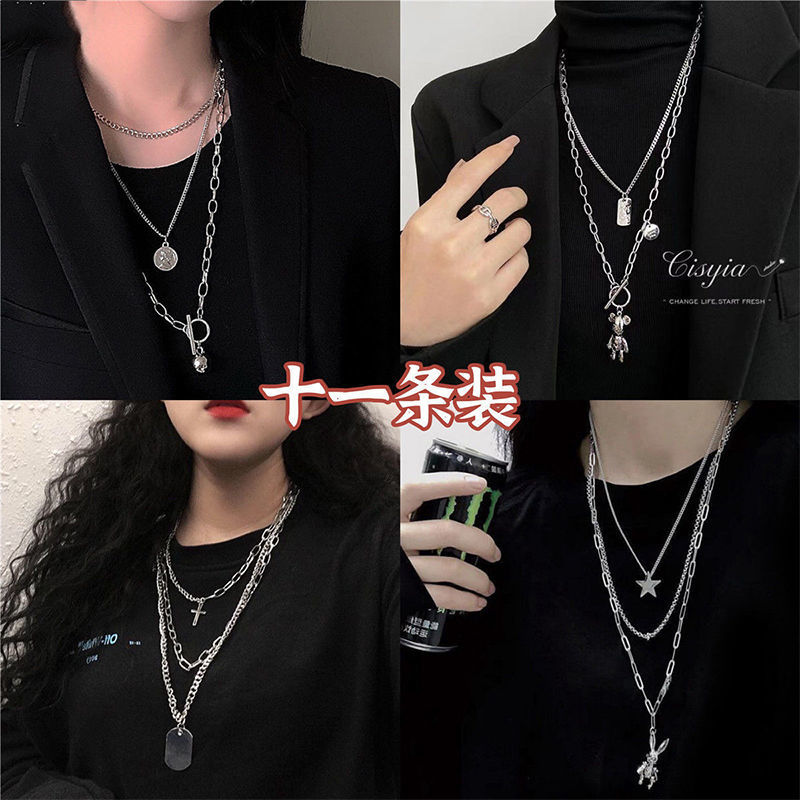 Super beautiful necklace for women, punk niche design, high-end clavicle chain, versatile sweater chain, long hip-hop necklace wholesale