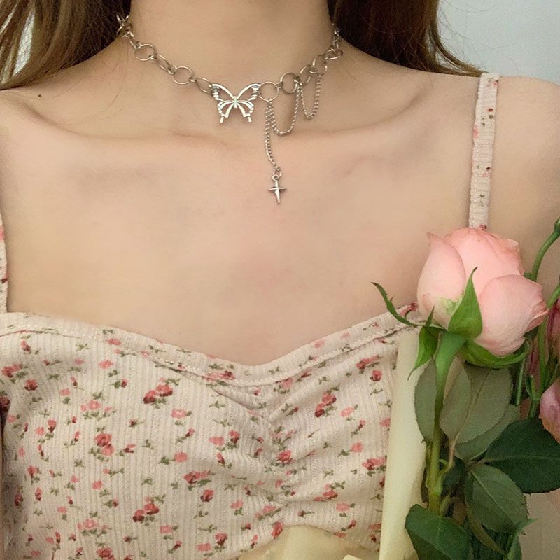 Super beautiful necklace for women, punk niche design, high-end clavicle chain, versatile sweater chain, long hip-hop necklace wholesale