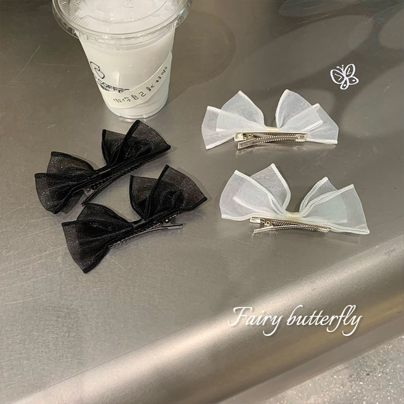 Favorite Elf Black Bow Tiara Hair Clip for Women Side Seamless Hair Clip Clip for Women Side Hair Accessories