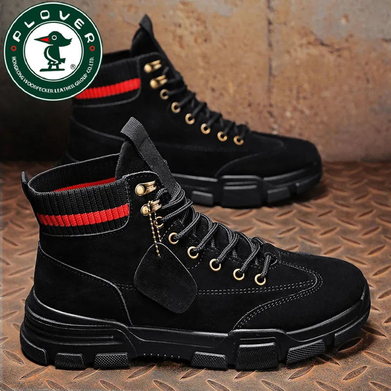PLOVER woodpecker men's tooling shoes high-top casual shoes breathable labor insurance shoes summer men's shoes breathable work shoes