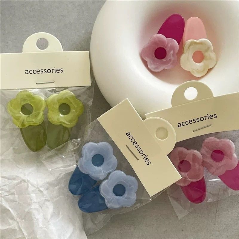 Toffee color flower hairpin, sweet and cute bangs clip, versatile girl hairpin, broken hair clip, hair accessories