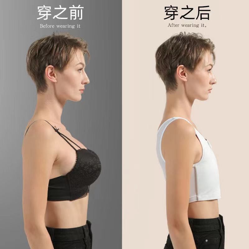 束胸超平大胸顯小les帥t學生背心短款裹胸運動背心防震內衣女縮胸