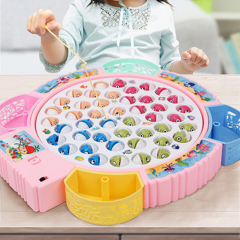小孩电动钓鱼玩具磁性鱼儿童1到3一至二2两4三岁半宝宝益智力早教
