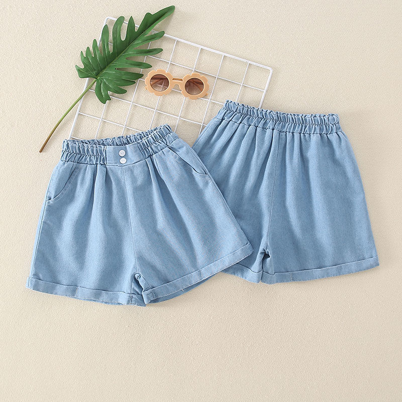 Girls shorts summer 2023 new children's foreign style loose shorts outer wear middle and big boys and girls all-match hot pants