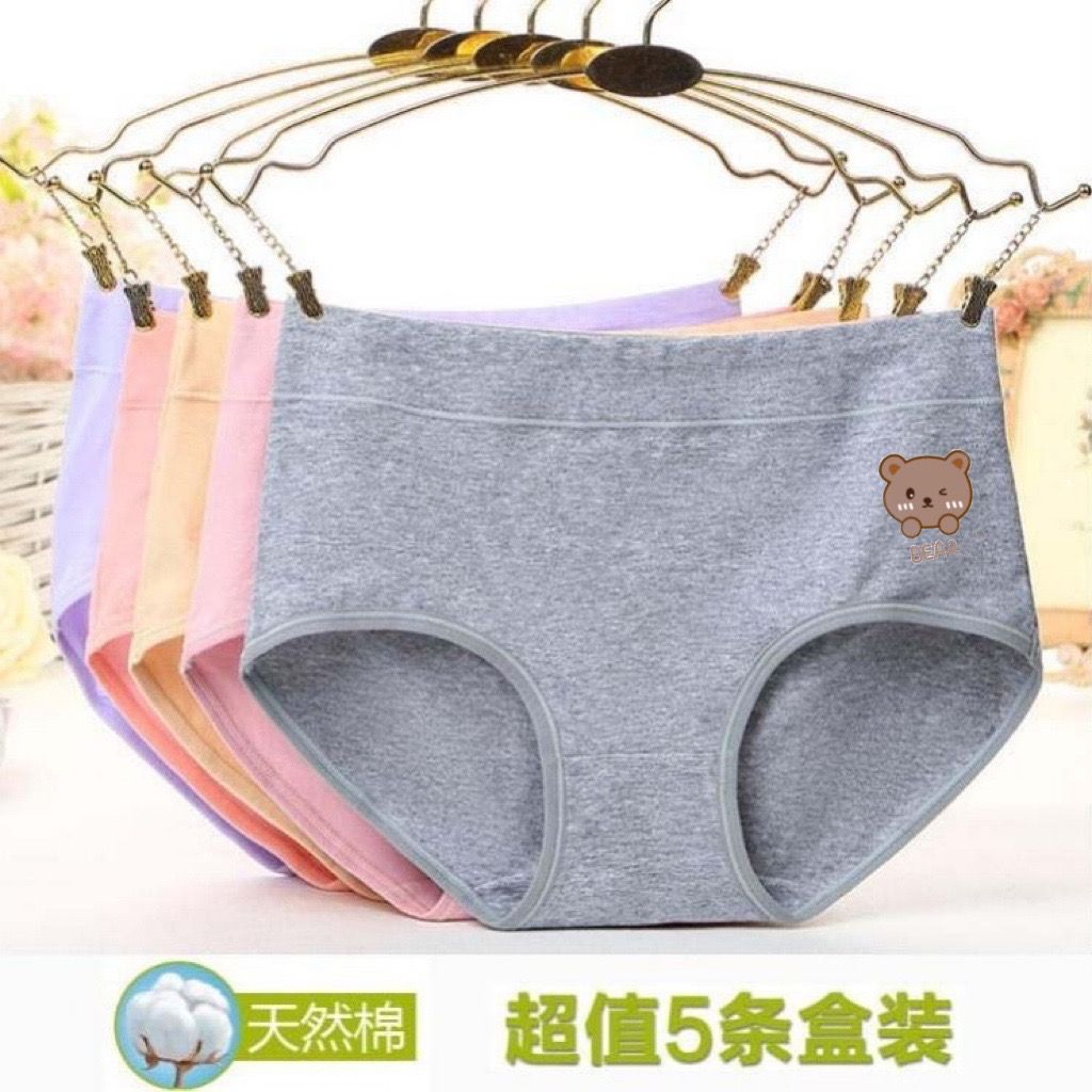 5 pieces of women's pure cotton underwear for ladies