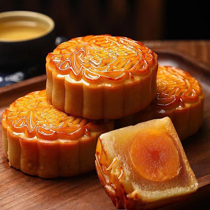 【现做现发】蛋黄月饼广式莲蓉豆沙蛋黄五仁中秋月饼糕点批发 图 4