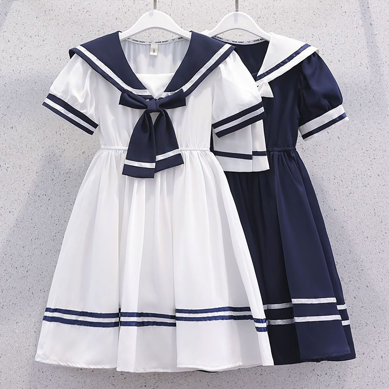 女童连衣裙夏季薄款2023新款海军风水手服儿童装学院风JK裙子学生