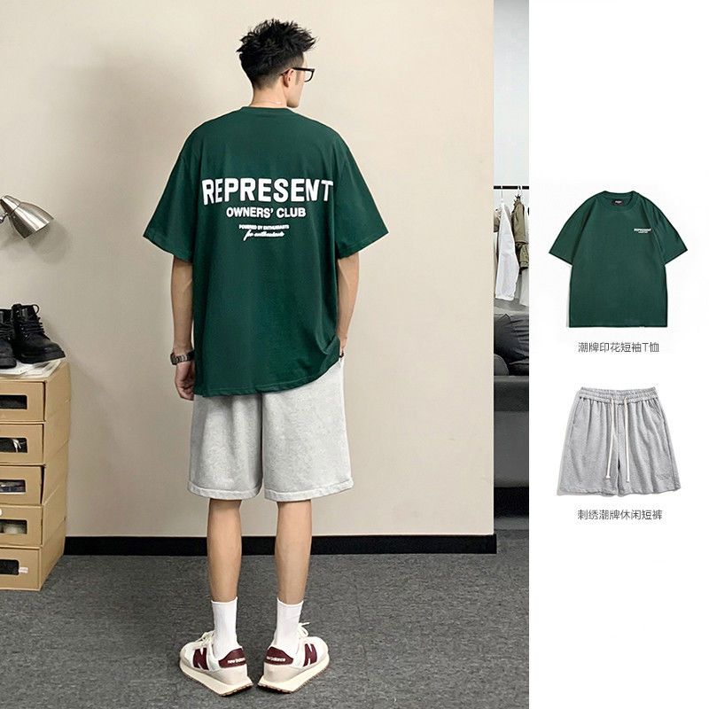 五分短袖t恤男夏季純棉ins網紅衣服韓版潮流潮男搭配帥氣潮牌男裝