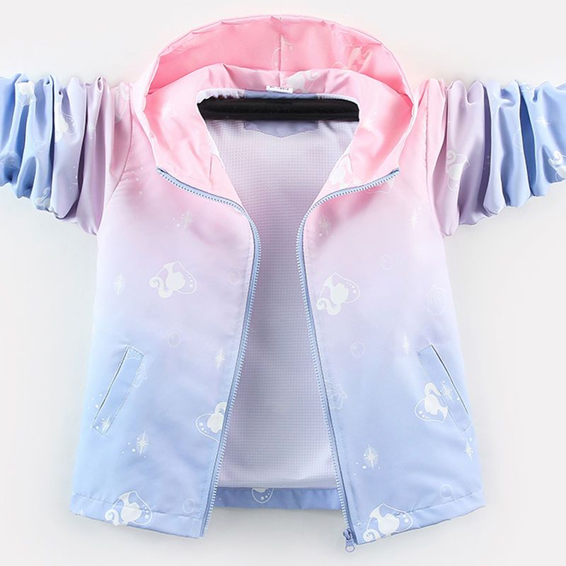 Girls coat spring and autumn middle and big children's tops plus velvet thick tops children's baby autumn and winter foreign style outdoor jackets