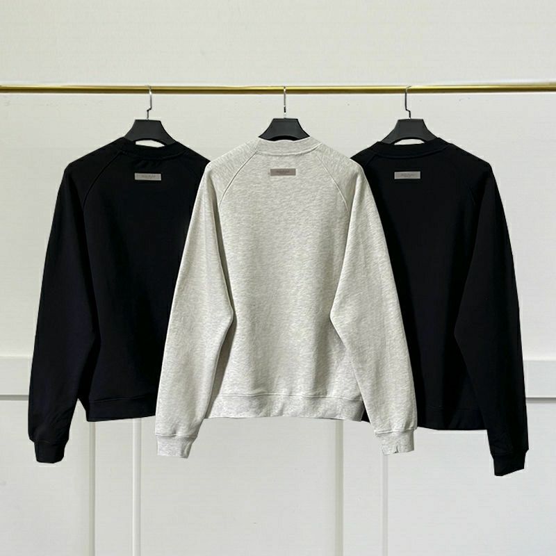 FOG double-line ESSENTIALS number 1977 series flocking printing loose round neck men's and women's youth sweater tide