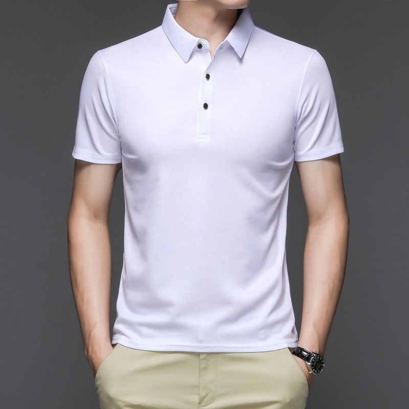 俞兆林正品Polo衫男士冰丝短袖T恤夏季宽松半袖大码纯色休闲上衣