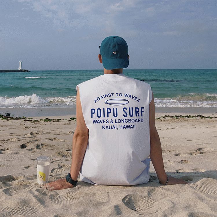 冰丝背心男士夏季韩版宽松潮牌运动坎肩字母印花无袖t恤