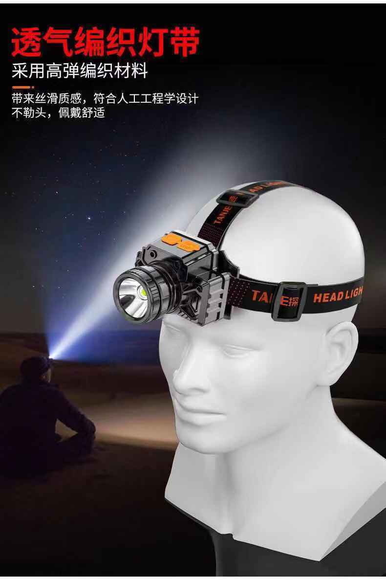  LED头灯强光超亮头戴式手电筒户外家用远射充电夜钓鱼小氙气矿灯1