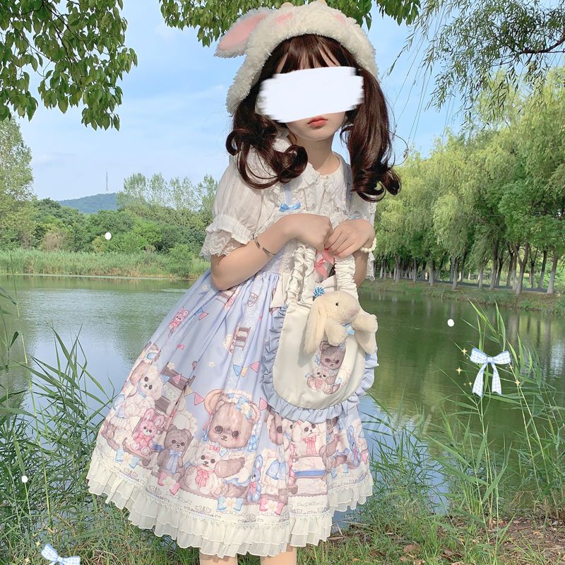 [Good Night Fairy Tale] Spot Korean Mushroom Cool ~ Original Design Lolita Cute jsk Suspender Dress + Bag