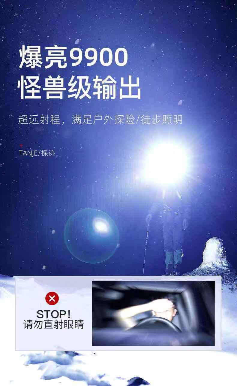  LED头灯强光超亮头戴式手电筒户外家用远射充电夜钓鱼小氙气矿灯1