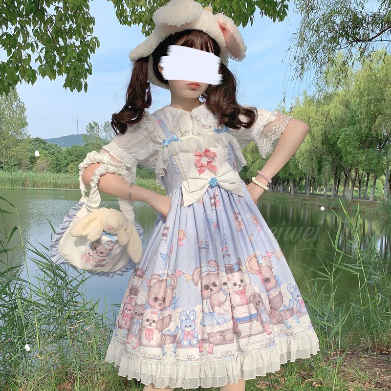 [Good Night Fairy Tale] Spot Korean Mushroom Cool ~ Original Design Lolita Cute jsk Suspender Dress + Bag