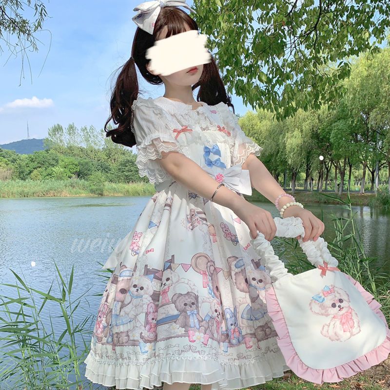 [Good Night Fairy Tale] Spot Korean Mushroom Cool ~ Original Design Lolita Cute jsk Suspender Dress + Bag