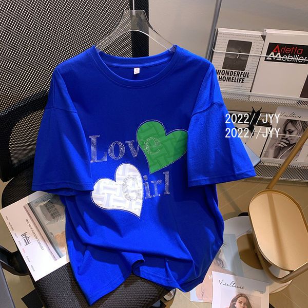 Short-sleeved T-shirt women's niche design sense summer plus size women's clothing loose belly fat mm200 catties 300 compassionate shirt top