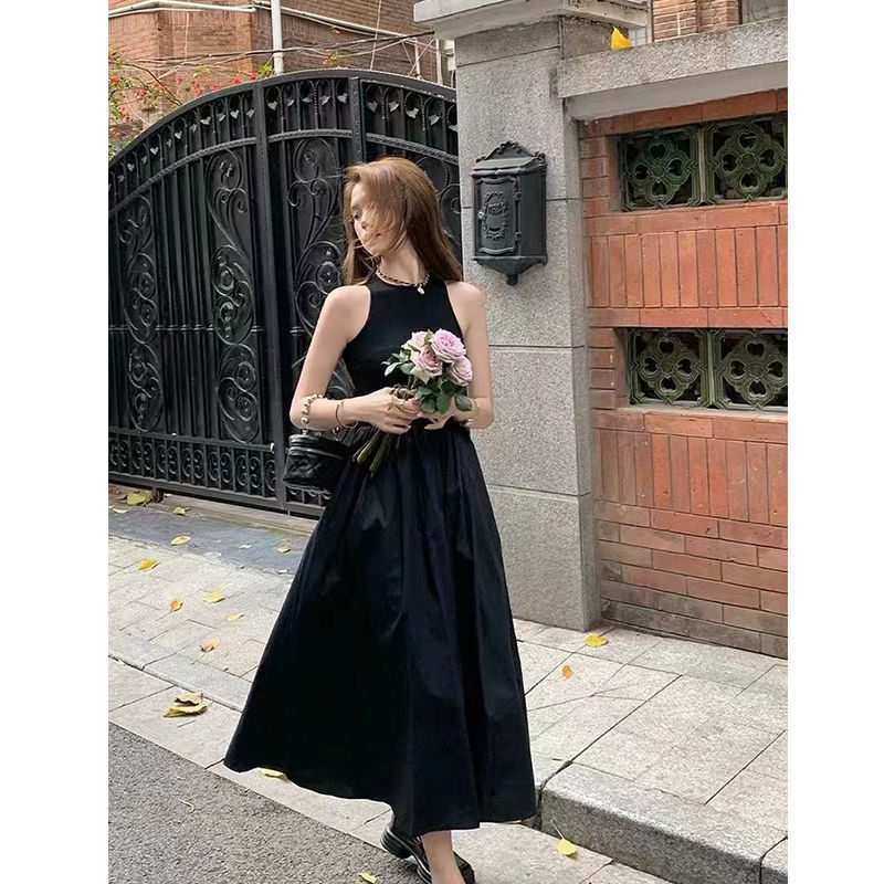 South Korea  spring and summer new product vest skirt French temperament a word big swing waist slimming sleeveless dress female