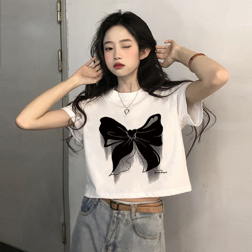 辣妹短袖T恤女裝設計感小眾2023新款夏季純棉別致短款上衣服ins潮