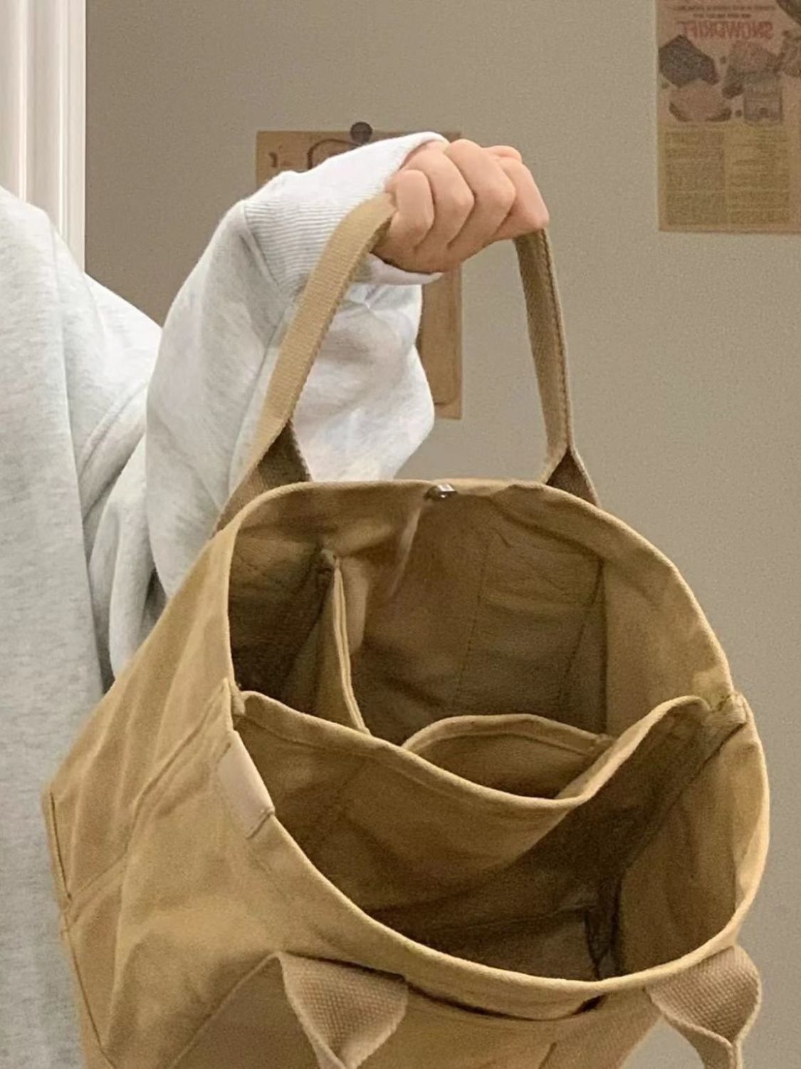 The new Japanese Lotte high-end canvas bag ladies bento bag super hot handbag casual bag Douyin same style trend