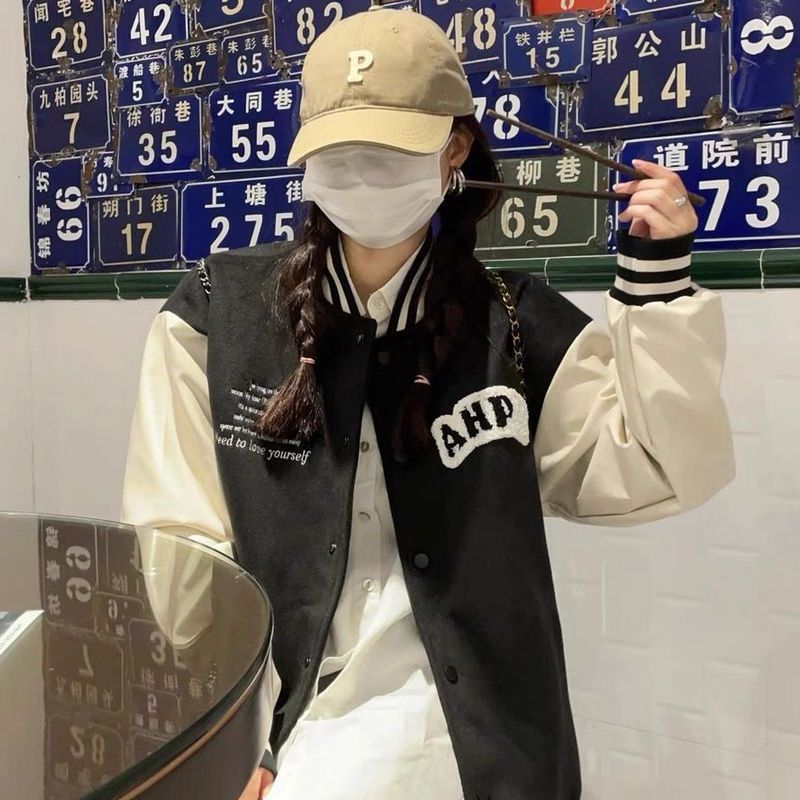 Coat women's  new spring and autumn thin section ins tide all-match junior high school high school college wind girl top baseball uniform