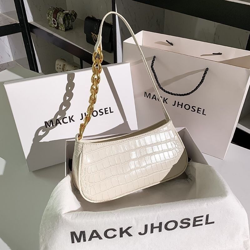 香港MackJhosel PU女包超火腋下包2021新款潮法國小眾單肩鏈條包