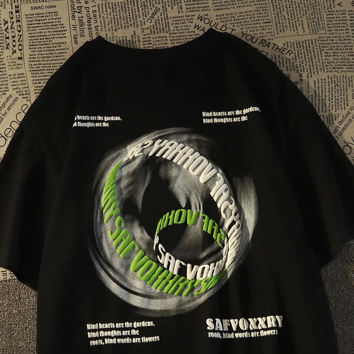 100%純棉港風ins美式復古潮牌短袖t恤男潮流夏季寬鬆半袖上衣百搭