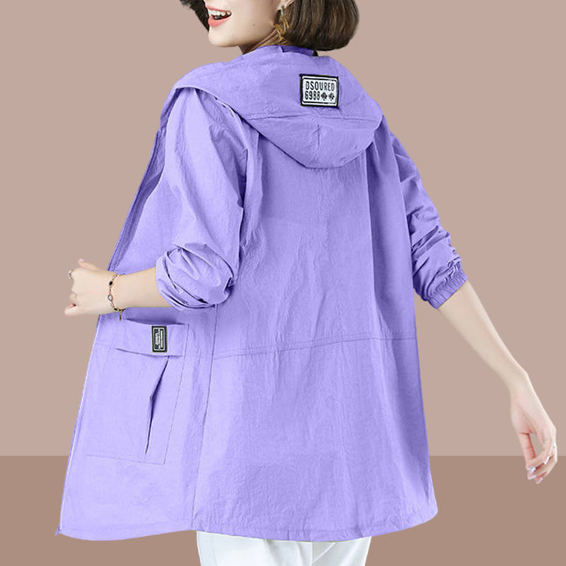 [80-200 catties] large size loose sun protection clothing women  new mid-length UV protection sun protection jacket