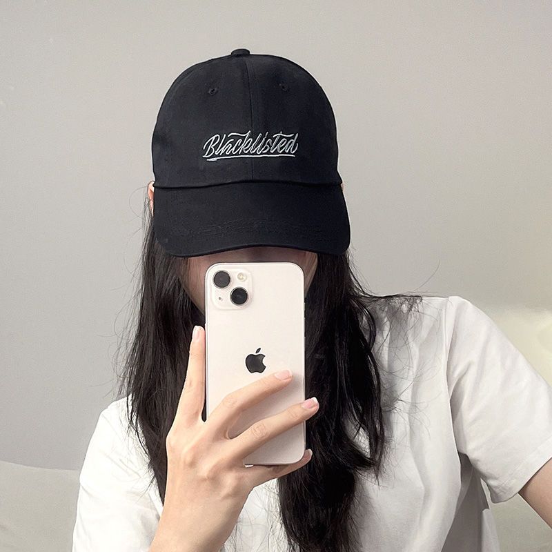 Grandma Chen / clean letter embroidery simple soft top baseball cap women's all-match peaked cap men's commuter style