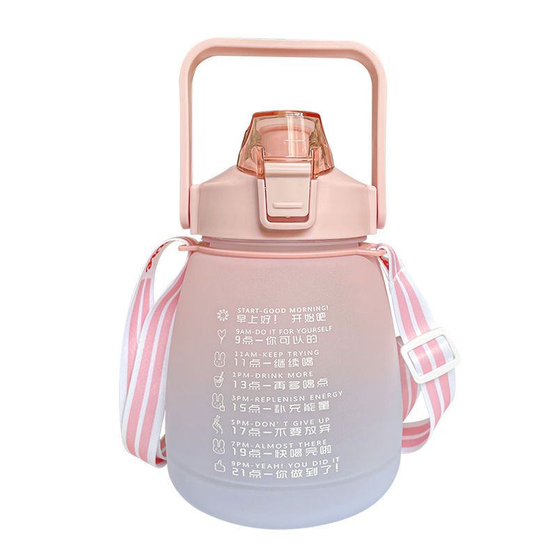 Summer high-value large-capacity 1500 with straw portable net red belly water cup female students children's cup kettle