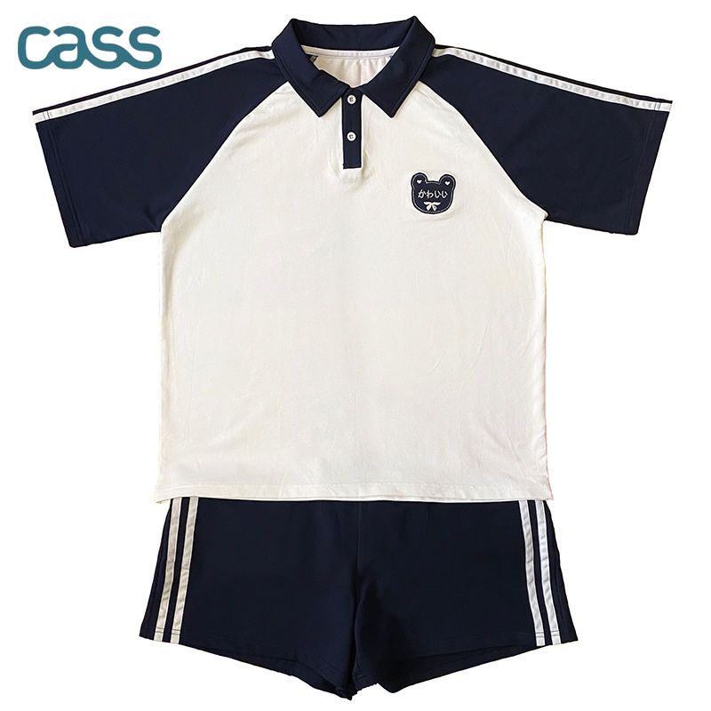 CASS运动套装女夏季日系软妹可爱学院风宽松短裤短袖休闲两件套