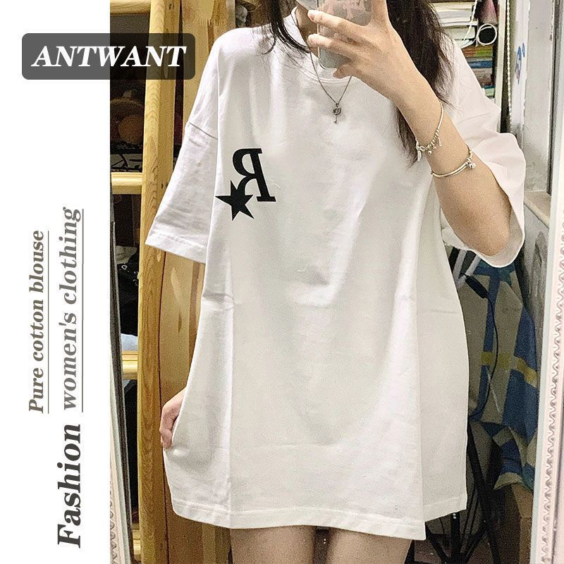 Guochao short-sleeved t-shirt women's summer  new chic Hong Kong style half-sleeved loose new top design sense niche