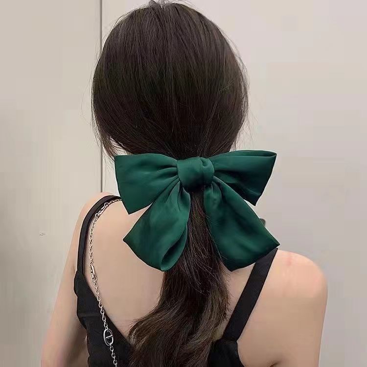 Net red big bow headdress hairpin fashion spring clip duckbill clip temperament Japanese headdress back head top clip