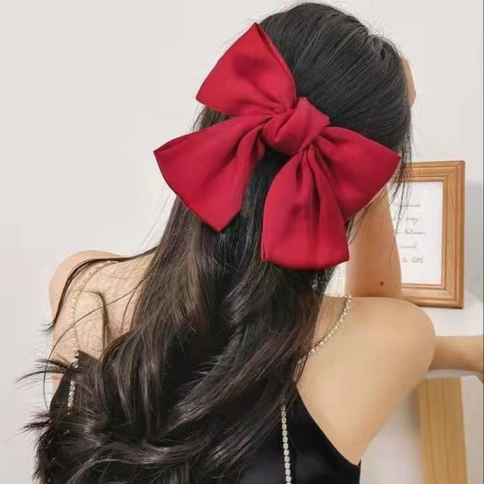 Net red big bow headdress hairpin fashion spring clip duckbill clip temperament Japanese headdress back head top clip