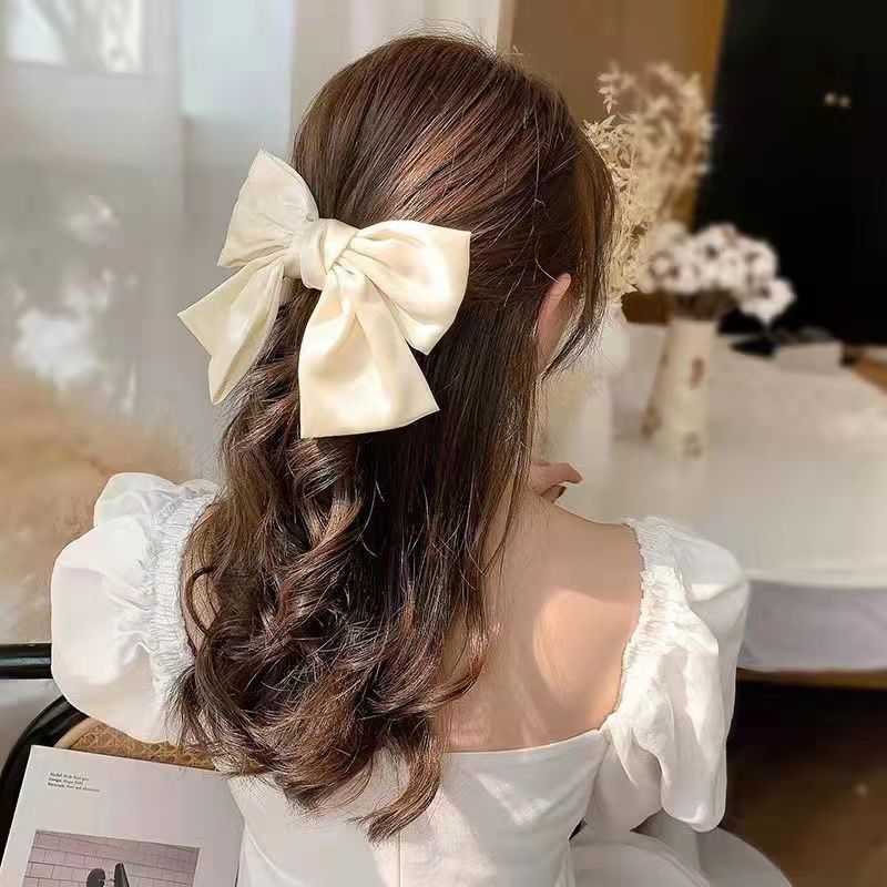 Net red big bow headdress hairpin fashion spring clip duckbill clip temperament Japanese headdress back head top clip