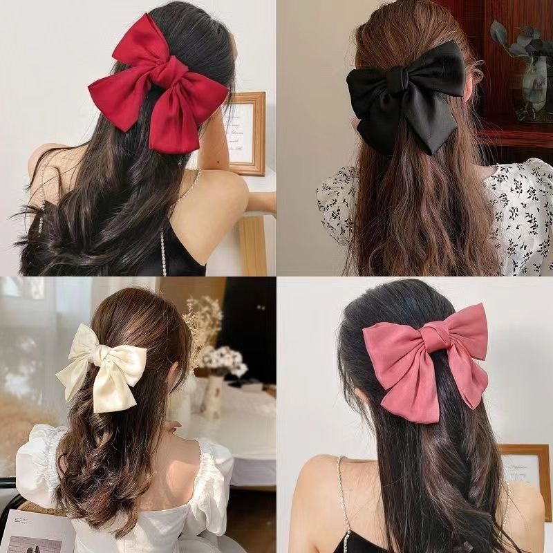 Net red big bow headdress hairpin fashion spring clip duckbill clip temperament Japanese headdress back head top clip