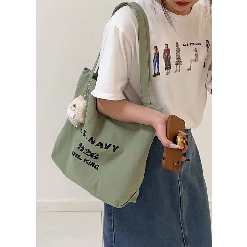 Bag women 2022 new casual large-capacity canvas bag trendy fashion foreign style all-match ins shoulder tote bag