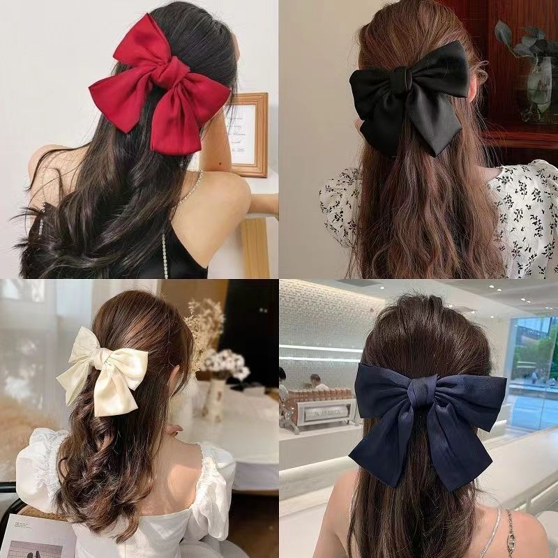 Net red big bow headdress hairpin fashion spring clip duckbill clip temperament Japanese headdress back head top clip