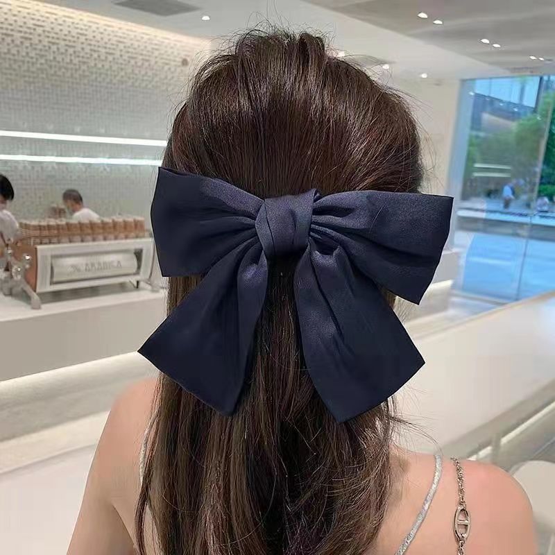 Net red big bow headdress hairpin fashion spring clip duckbill clip temperament Japanese headdress back head top clip