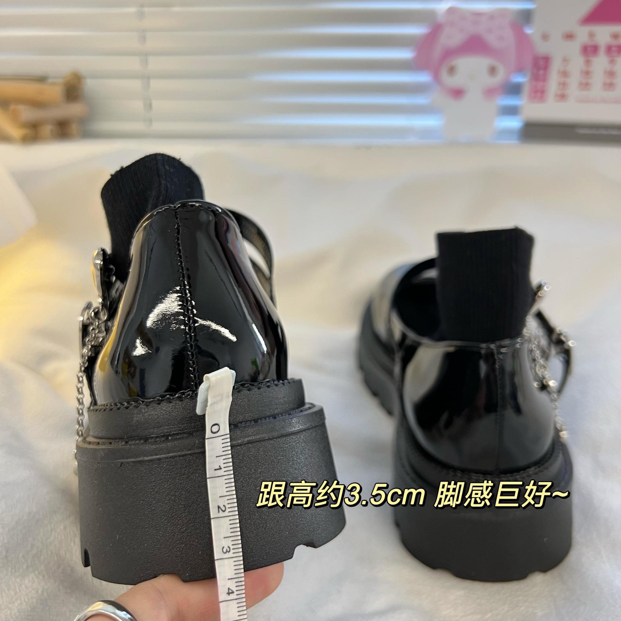 Black small leather shoes women's summer thin section sweet and cool French style Japanese jk British style with skirt thick bottom Mary Jane shoes